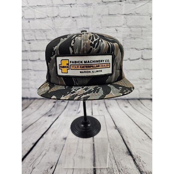 NOS Vtg K-BRAND Product FABICK MACHINERY Cat Caterpillar Snapback PATCH Camo Hat - Picture 1 of 8